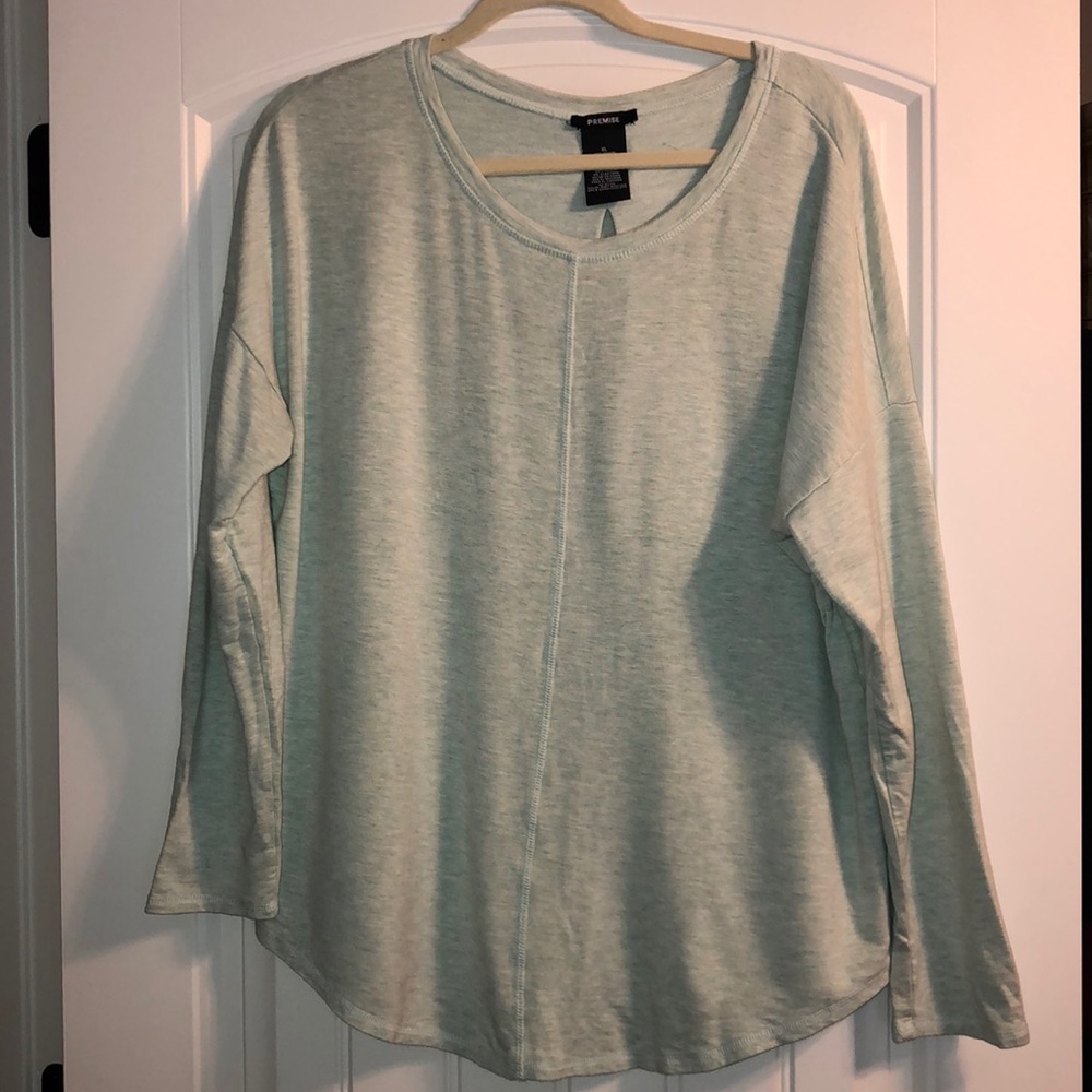 Light green long sleeved tunic style shirt